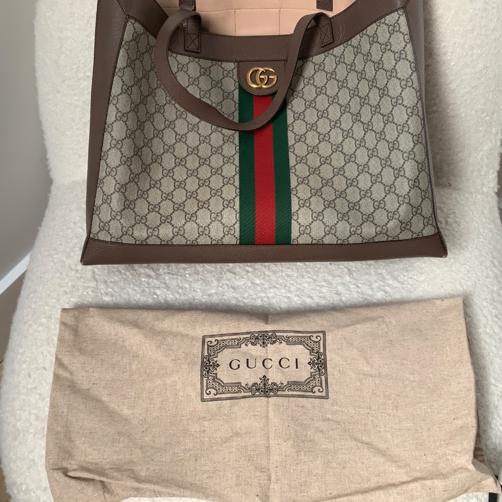 BROWN GG LARGE SUPREME OPHIDIA BAG WITH DUST BAG IN GREAT CONDITION - Picture 8 of 10